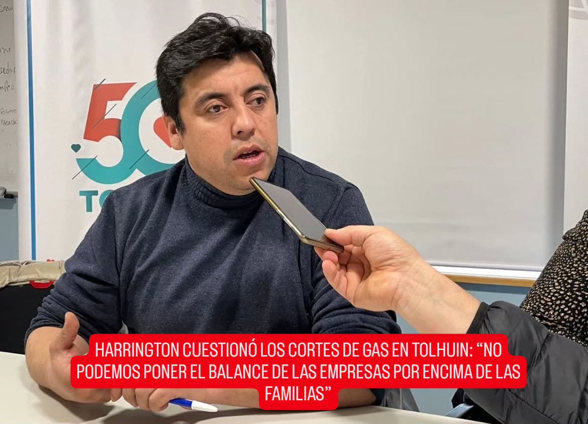 HARRINGTON CUESTIONÓ LOS CORTES DE GAS EN TOLHUIN: "NO PODEMOS PONER EL BALANCE DE LAS EMPRESAS POR ENCIMA DE LAS FAMILIAS"
