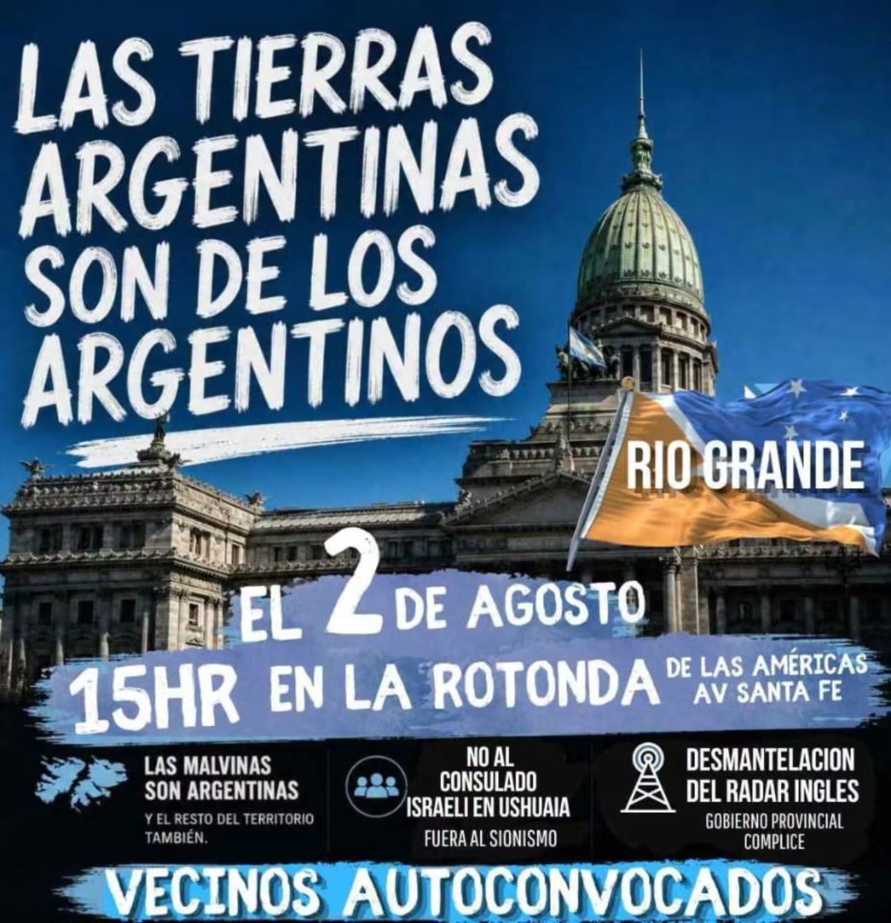 CONVOCAN A UNA MOVILIZACIÓN EN DEFENSA DEL TERRITORIO Y LA SOBERANÍA