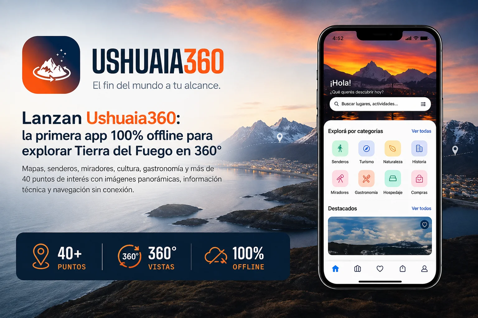 USHUAIA360: LA NUEVA APP QUE PERMITE EXPLORAR TIERRA DEL FUEGO SIN SEÑAL