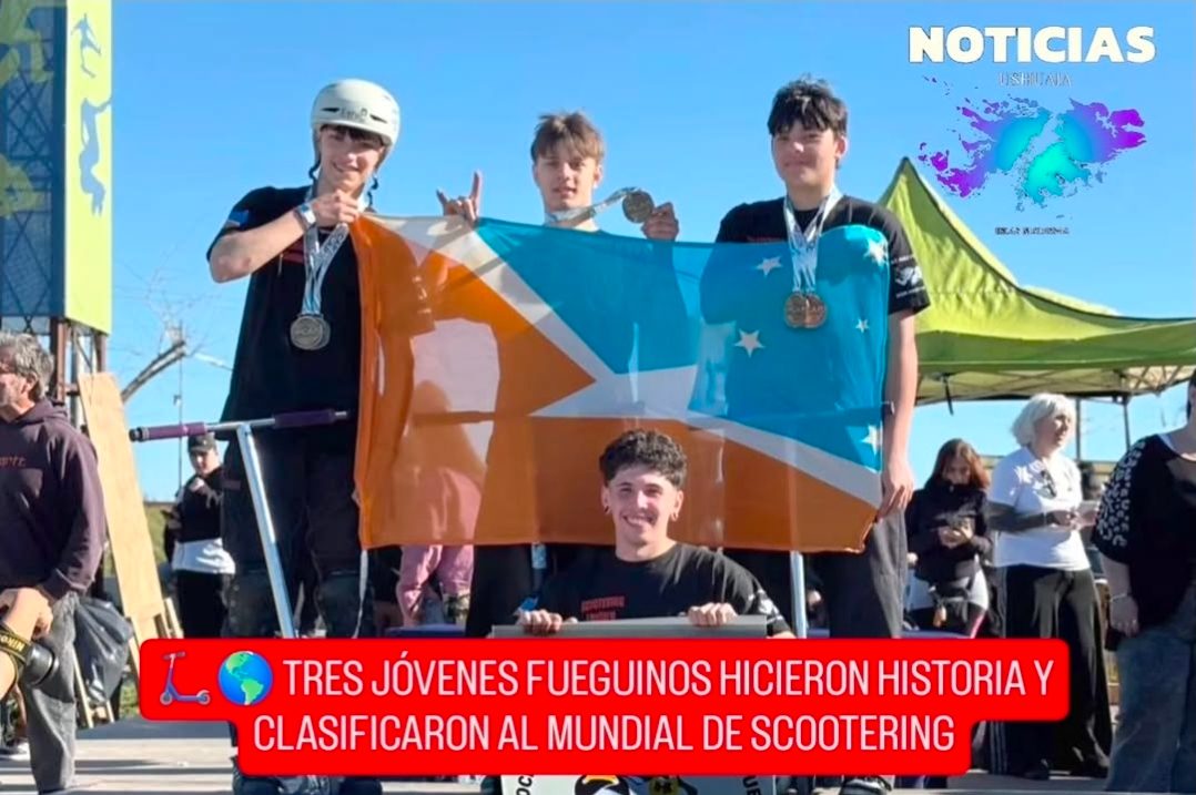 🛴🌎 TRES JÓVENES FUEGUINOS HICIERON HISTORIA Y CLASIFICARON AL MUNDIAL DE SCOOTERING