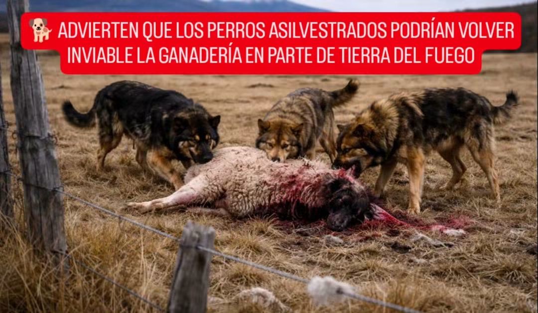  ADVIERTEN QUE LOS PERROS ASILVESTRADOS PODRÍAN VOLVER INVIABLE LA GANADERÍA EN PARTE DE TIERRA DEL FUEGO
