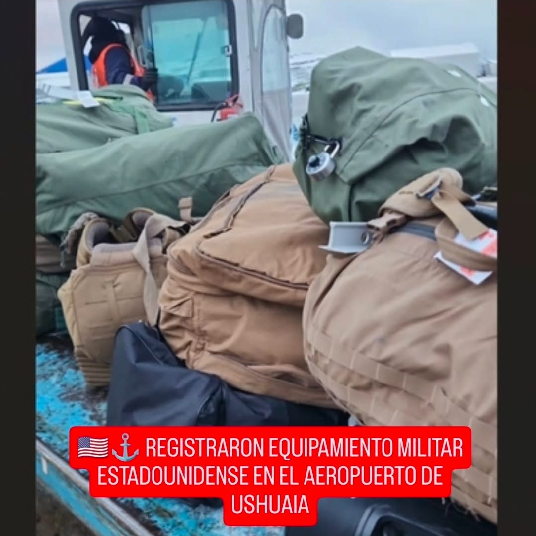 🇺🇸⚓ REGISTRARON EQUIPAMIENTO MILITAR ESTADOUNIDENSE EN EL AEROPUERTO DE USHUAIA