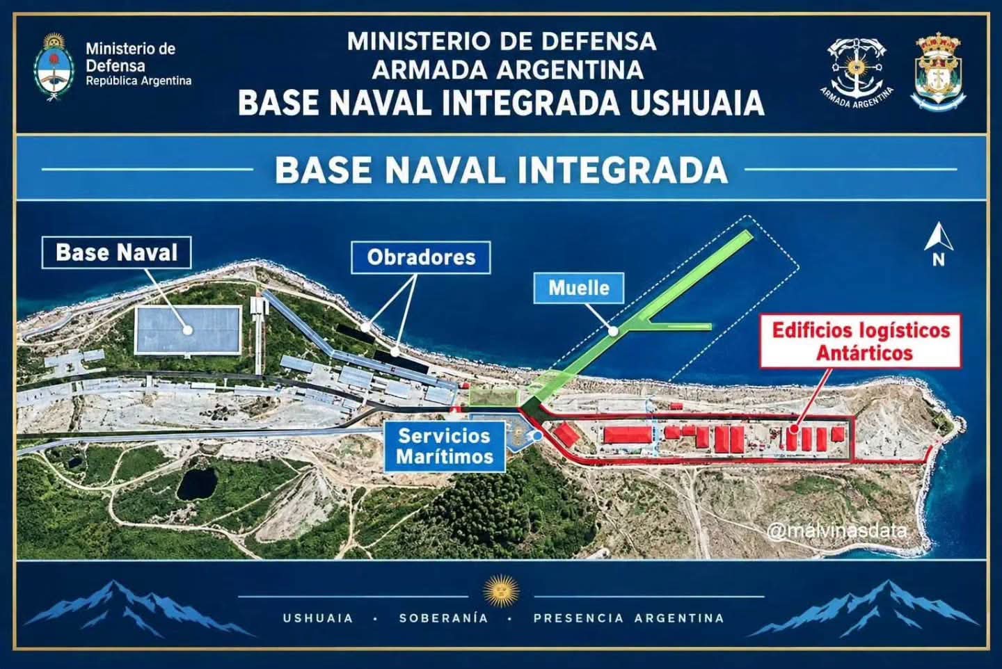⚓🇦🇷 BASE NAVAL INTEGRADA: PROYECTAN CONSTRUIR 240 METROS DE MUELLE EN LOS PRIMEROS 18 MESES
