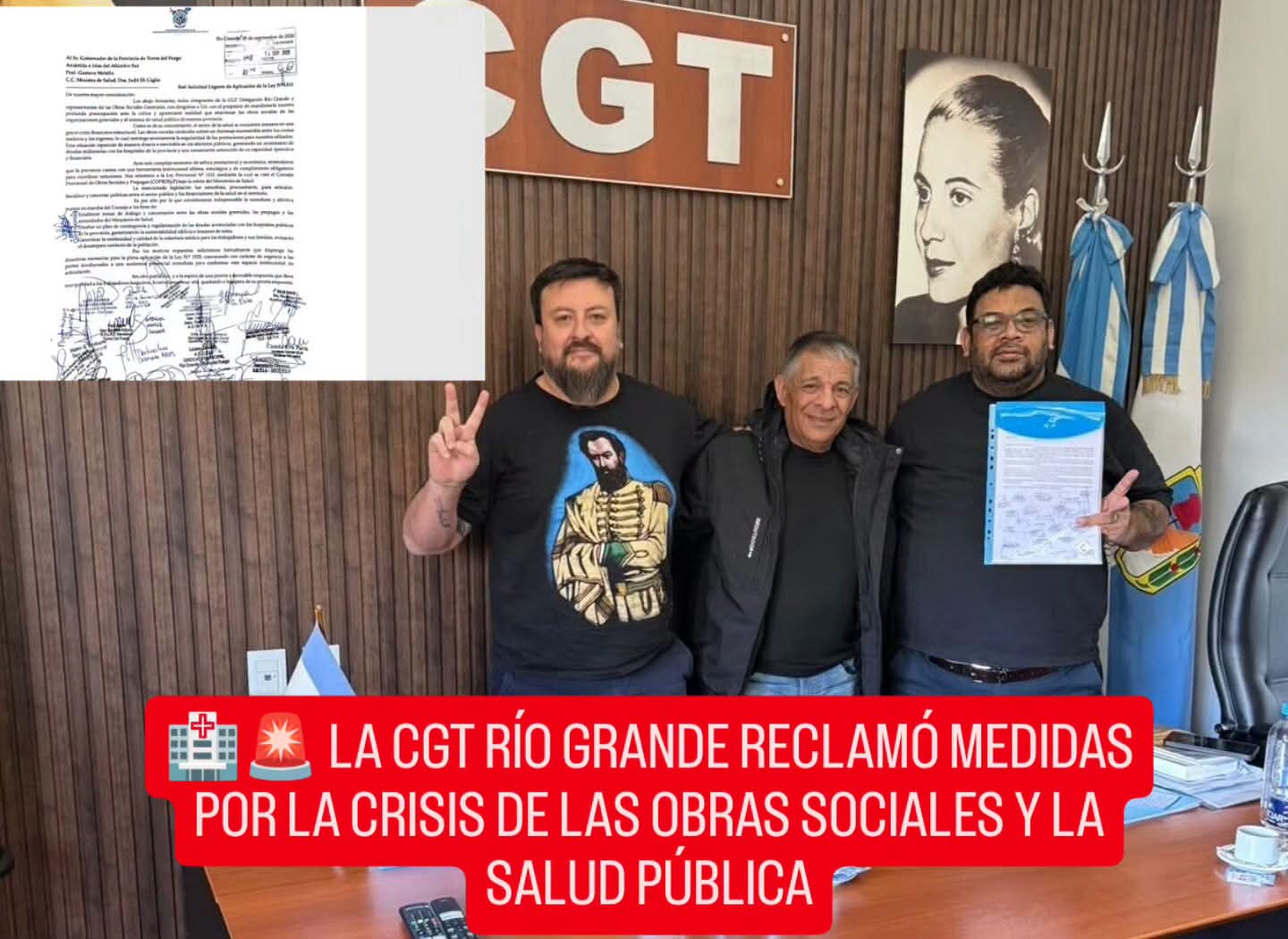 🏥🚨 LA CGT RÍO GRANDE RECLAMA MEDIDAS ANTE LA CRISIS DE LAS OBRAS SOCIALES Y LA SATURACIÓN DE LOS HOSPITALES