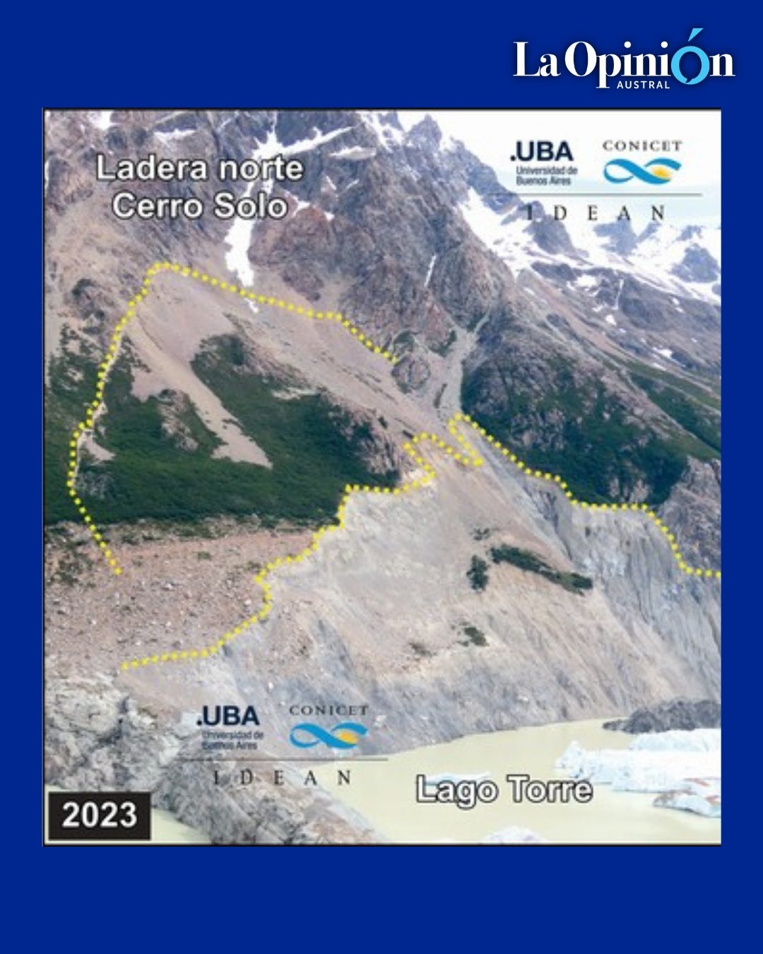 Alarma ambiental en El Chaltén: advierten sobre un posible colapso de montaña y tsunami lacustre en el Lago Torre